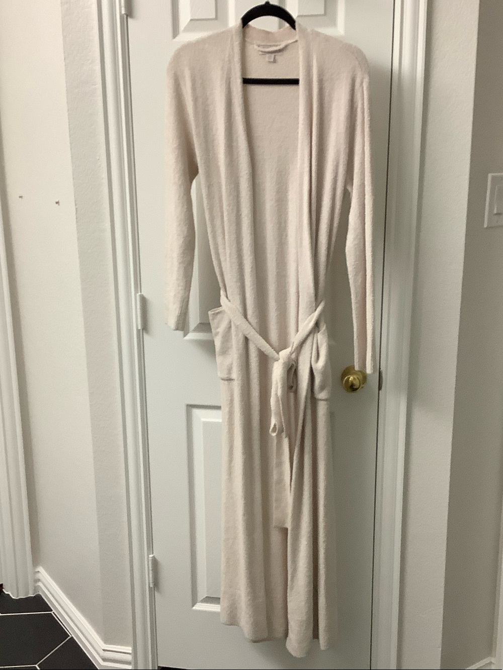 BAREFOOT DREAMS Cozy Long Knit Robe - Cream S/M